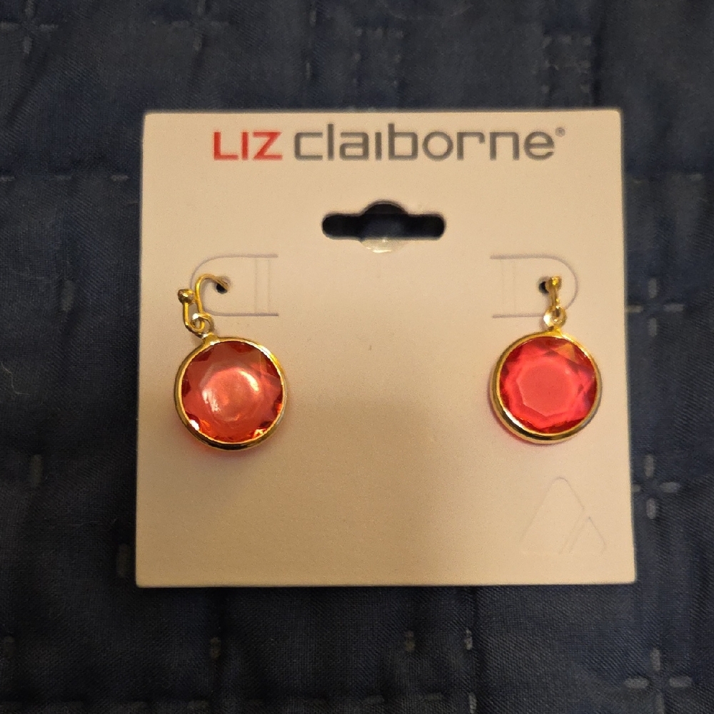 **LAST CALL/DONATE 4/19**-NWT LIZ CLAIBORNE PINK and GOLD DROP EARRINGS